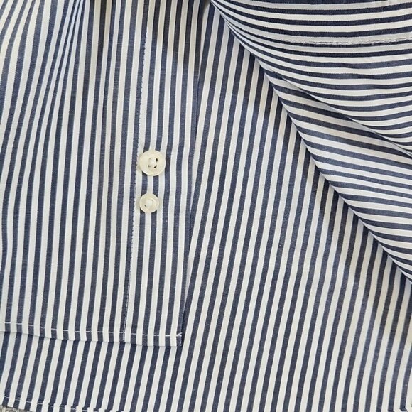 Lauren Ralph Lauren Long Sleeve Shirt Men's 15 32/33 Med Gray Stripe Stretch EUC - Picture 7 of 15